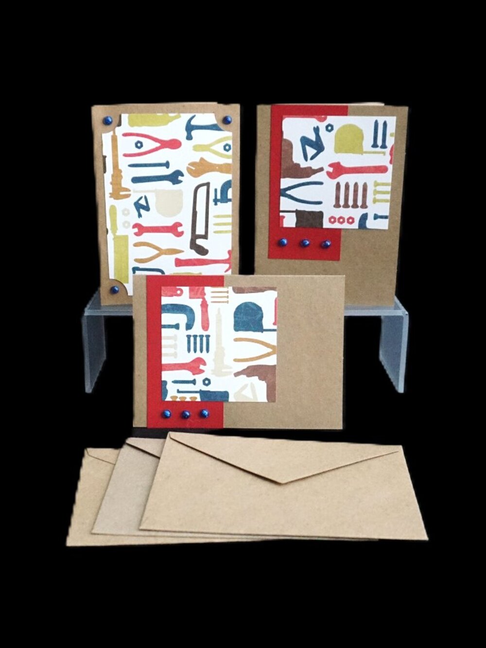 Set of 3 Happy Father’s Day Tool Themed Note Greeting Cards
